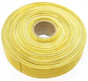 1-1/2" Flat, Pig Split Suede Binding in Yellow Gold Honey (2 YDS) 1500NP4 - large wide binding in genuine leather trim tape; edge binding
