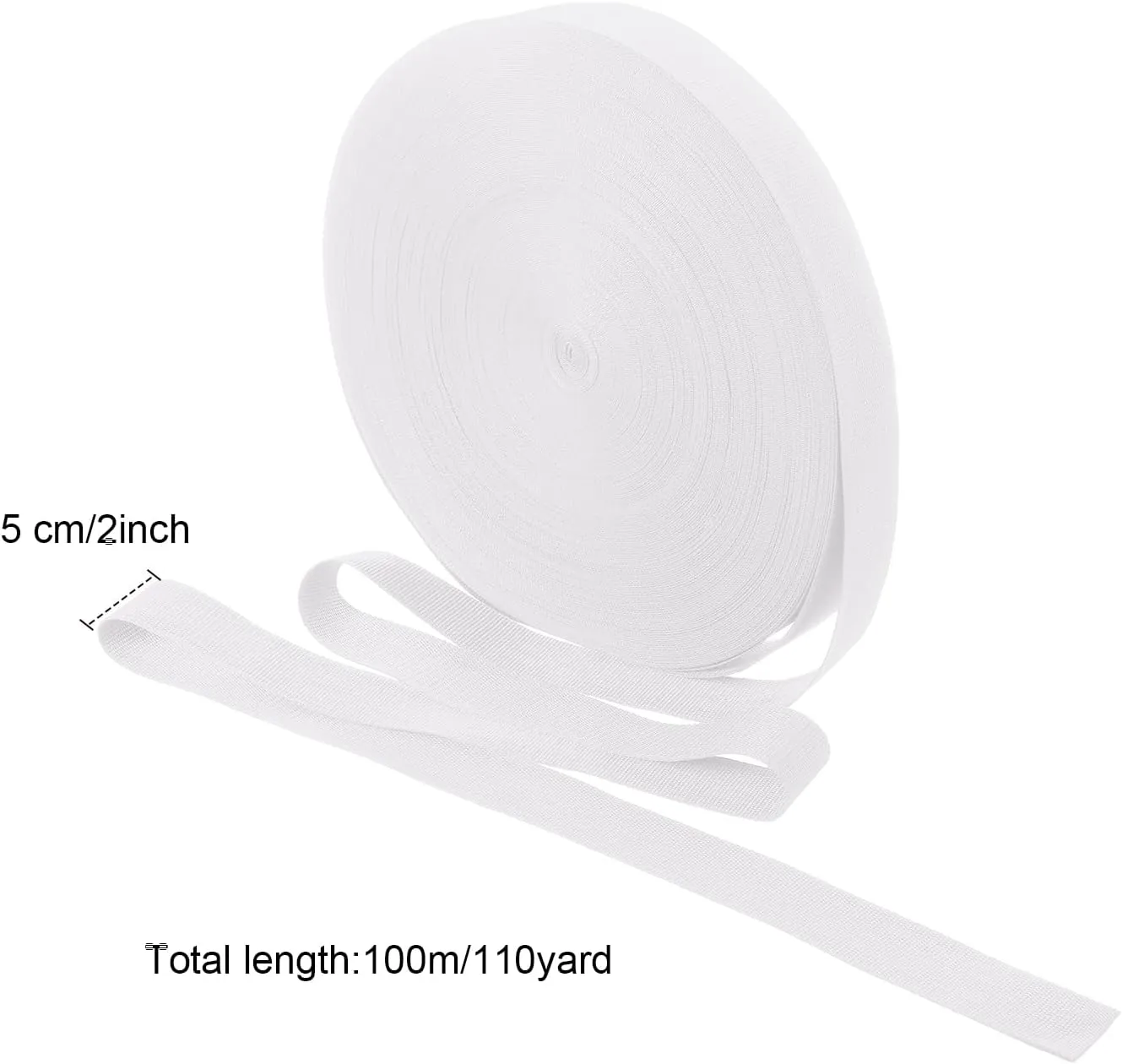 110 Yards Webbing 2 Inch Heavyweight Polypropylene Webbing Strap Fabric Flat Rope Strap Heavy Duty Poly for Gear Repairing DIY Craft