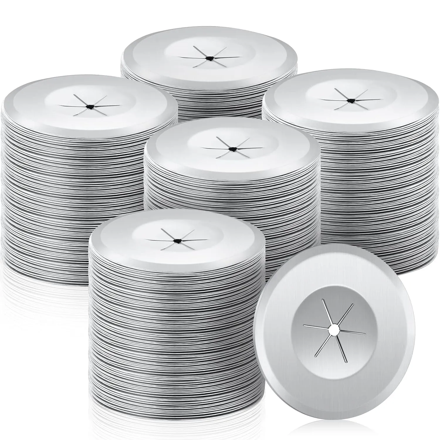1.5 Inch Perforated Insulation Pins Self Locking Washers Flat Washer Round Galvanized Steel Plaster Washers for Wall and Ceiling (1000 Pieces)
