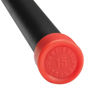 15LB RED PADDED WEIGHTED BAR - Grip Diameter 1.20"