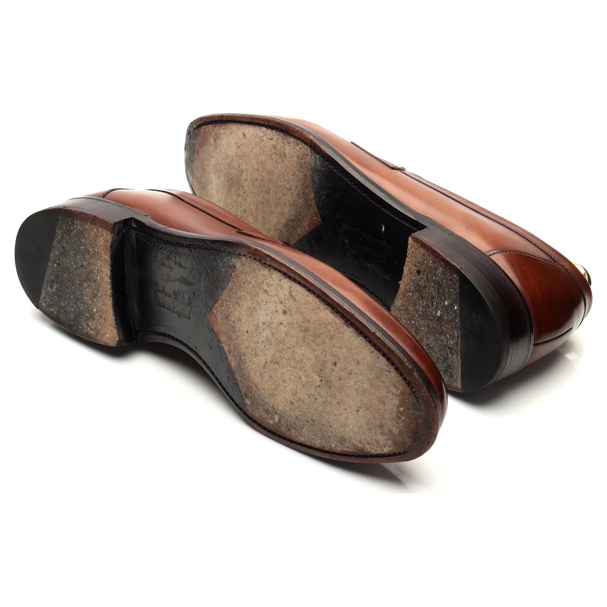 1880 'Hornbeam' Tan Brown Leather Loafers UK 7.5 F