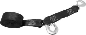 2 Inch Wide Replacement Boat Winch Strap, Boat Hook On One End, 10 Inch Safety Strap with A Forged Snap Hook, 1 Inch Loop On Opposite End for Attachment to Winch, 1333 lb WLL (20 Feet.)