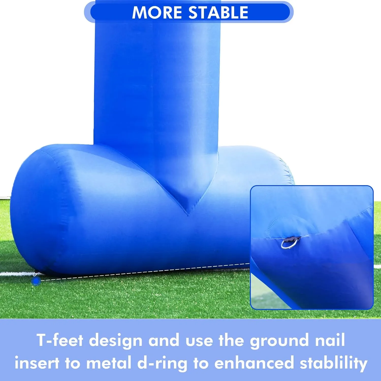 20ft Start Finish Line Inflatable Arch Blue with Powerful Blower, Hexagon Inflatable Archway for Race Outdoor Advertising Commerce