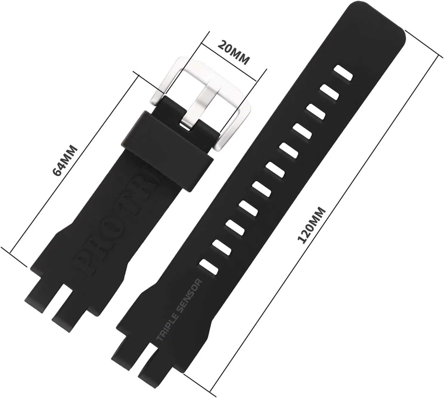 20mm Resin Watch Band replacement for Casio Protrek Pro trek PRG-300 PRW-6000 PRW-6100 PRW-3000 PRW-3100 Strap Wirstband accessories for Men and Women