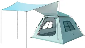 3-5 Person Camping Tent with Foyer, Pop Up Tent Grea, Waterproof Windproof, Play Tent for Outdoor Picnic Hiking Glamping