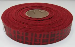 3/4" Flat, Cowhide Binding in Red Croc Lamb (5 YDS) 0750NL5 trim tape; edge binding; leather tape