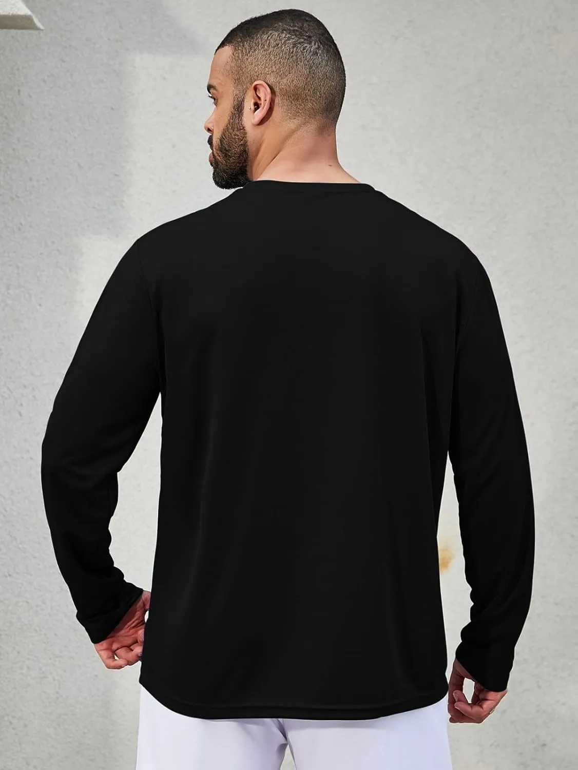 3/5 Pack Men's Long Sleeve Shirts Quick Dry Moisture Wicking Crewneck T-Shirt for Gym Workout Running