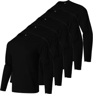 3/5 Pack Men's Long Sleeve Shirts Quick Dry Moisture Wicking Crewneck T-Shirt for Gym Workout Running