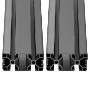 48" Aluminum Extrusion Profile Black 4080 T-Slot, European Standard Anodized Linear Bar Rail Framing 1220 mm for 3D Printer Parts, CNC Routers (2 Pack)