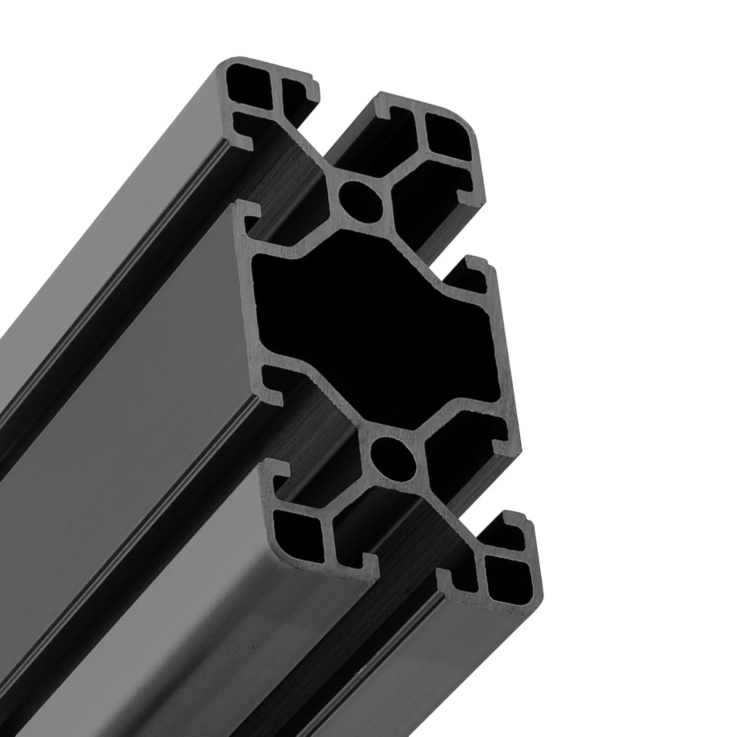 48" Aluminum Extrusion Profile Black 4080 T-Slot, European Standard Anodized Linear Bar Rail Framing 1220 mm for 3D Printer Parts, CNC Routers (2 Pack)