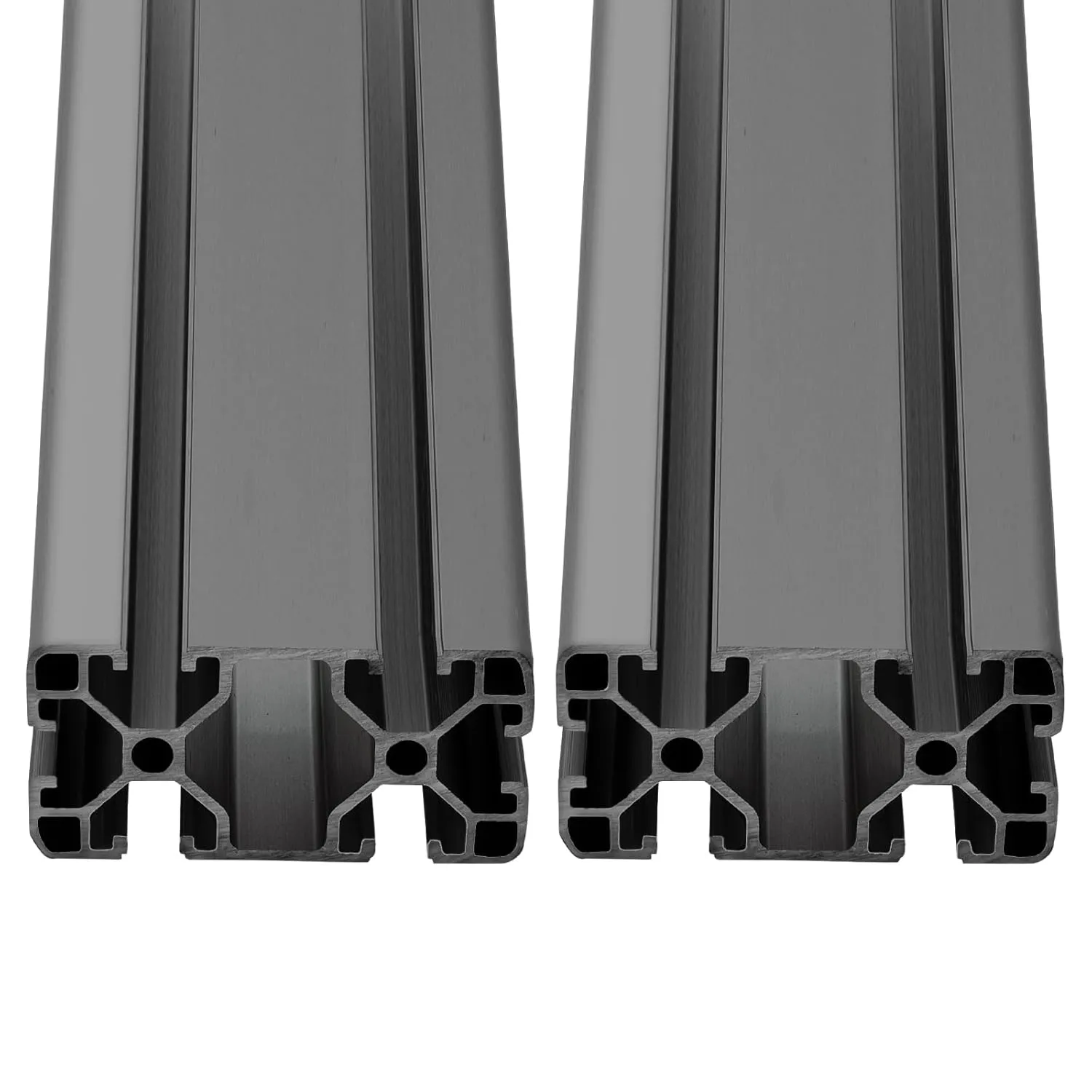 48" Aluminum Extrusion Profile Black 4080 T-Slot, European Standard Anodized Linear Bar Rail Framing 1220 mm for 3D Printer Parts, CNC Routers (2 Pack)
