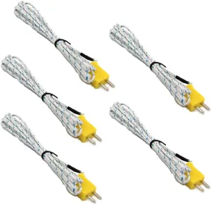 5 Pcs For K Type Thermocouple Probe Temperature Sensing Line Mini-Connector Wire Measure -50 To 400 Cels