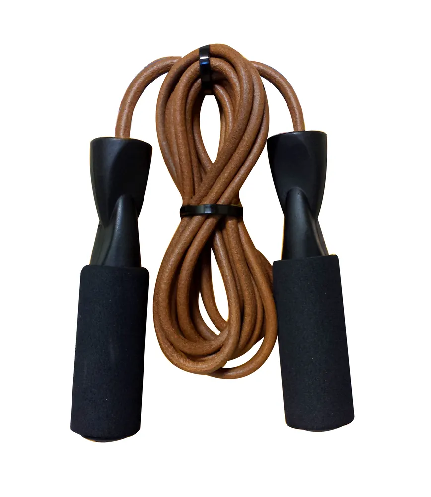 9" Leather Jump Rope With Foam Padded Handle
