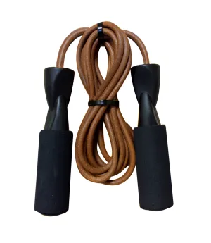 9" Leather Jump Rope With Foam Padded Handle