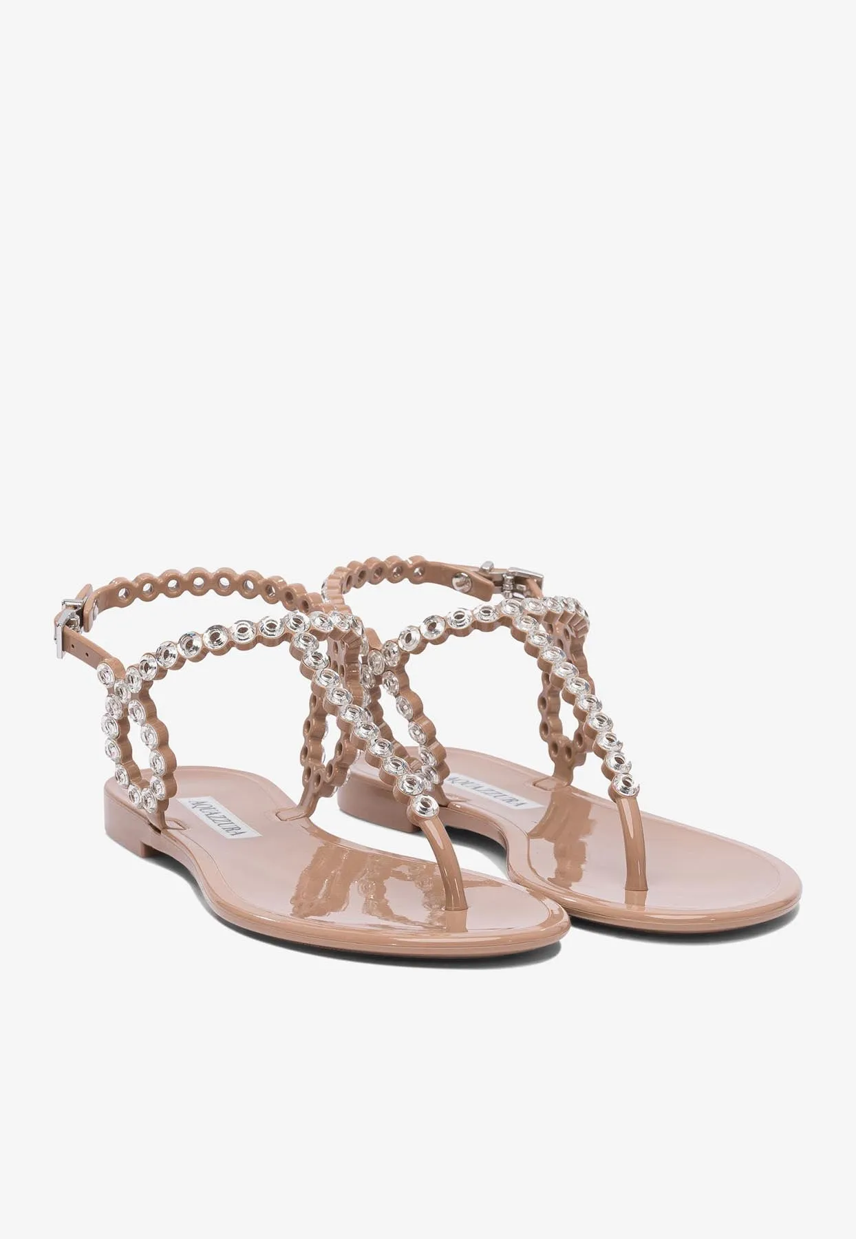 Almost Bare Studded Jelly Flat Sandals