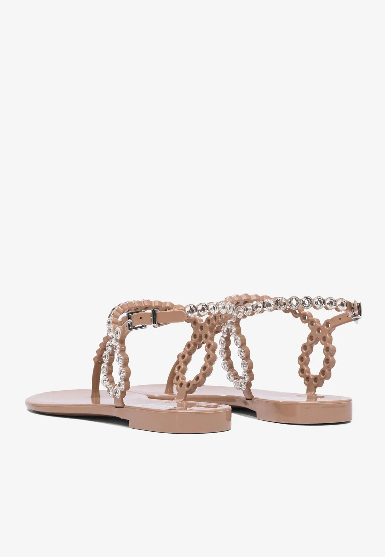 Almost Bare Studded Jelly Flat Sandals