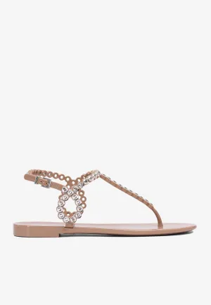 Almost Bare Studded Jelly Flat Sandals
