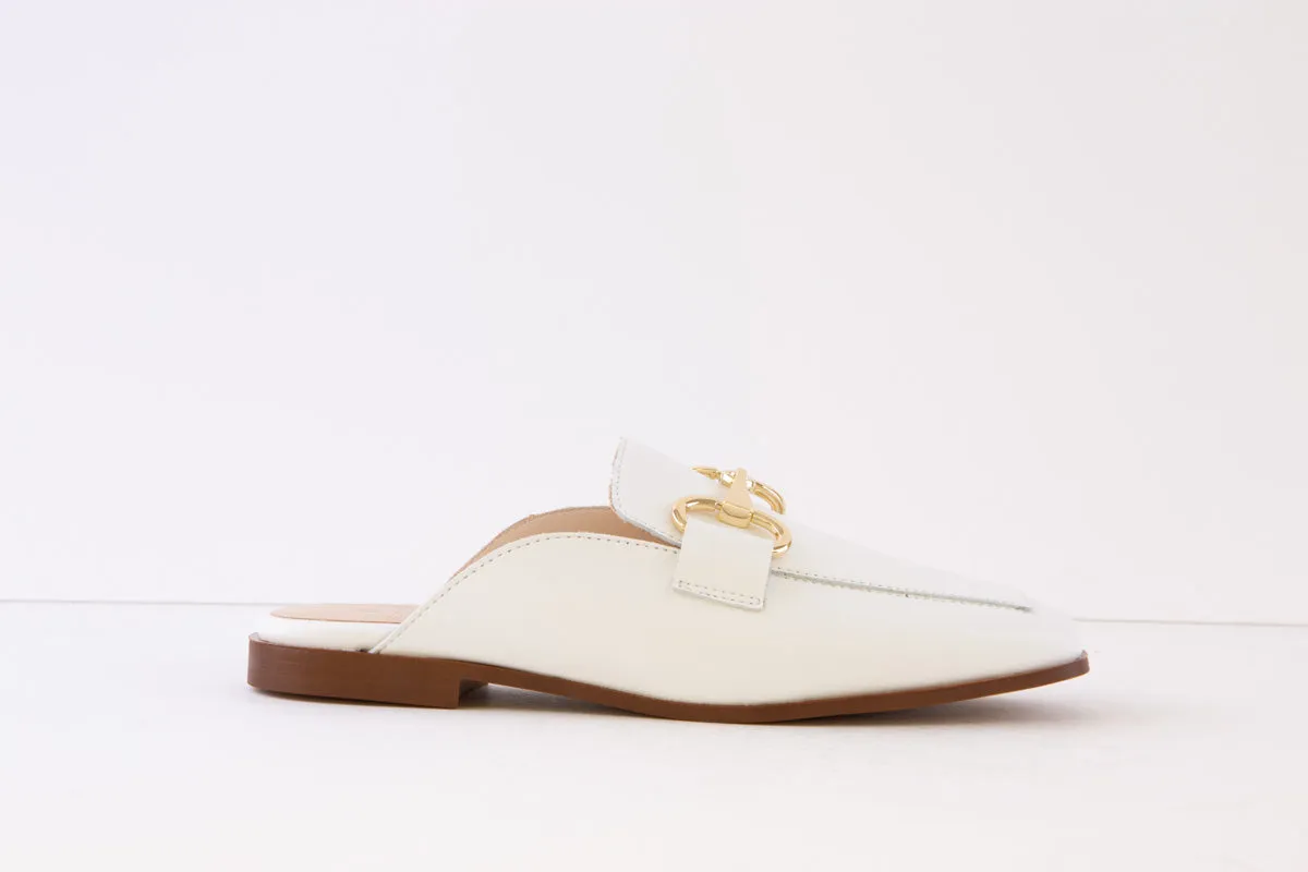 ALPE - 2306 64 00 FLAT FASHION MULE - WHITE