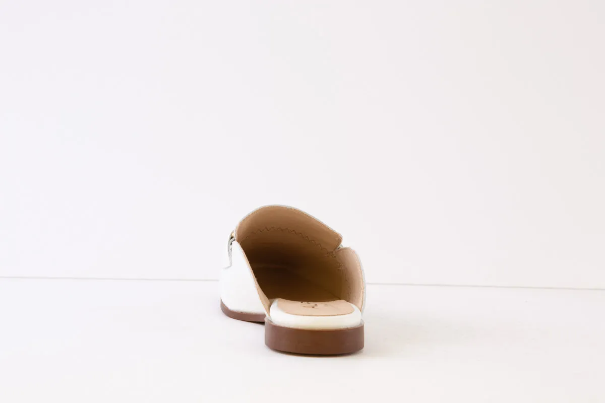 ALPE - 2306 64 00 FLAT FASHION MULE - WHITE