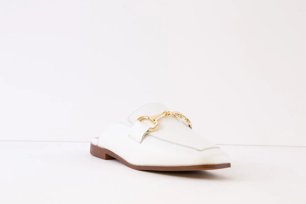 ALPE - 2306 64 00 FLAT FASHION MULE - WHITE