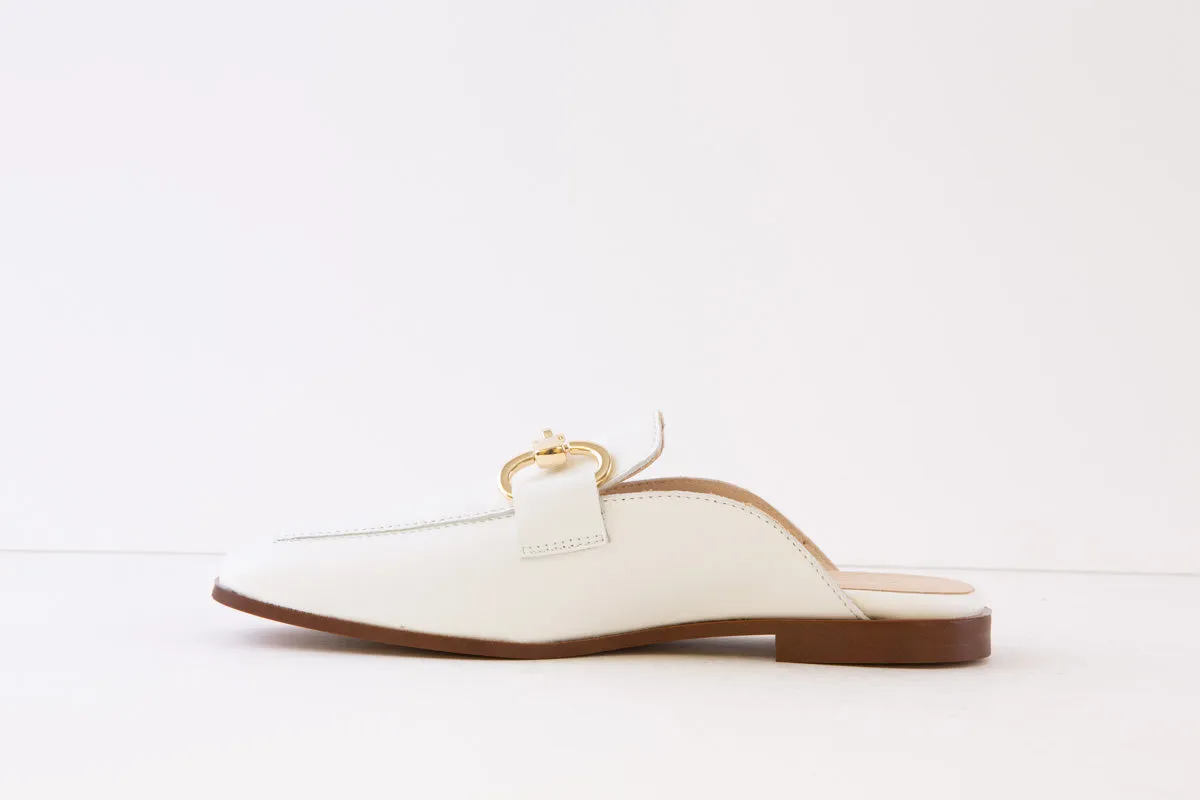 ALPE - 2306 64 00 FLAT FASHION MULE - WHITE