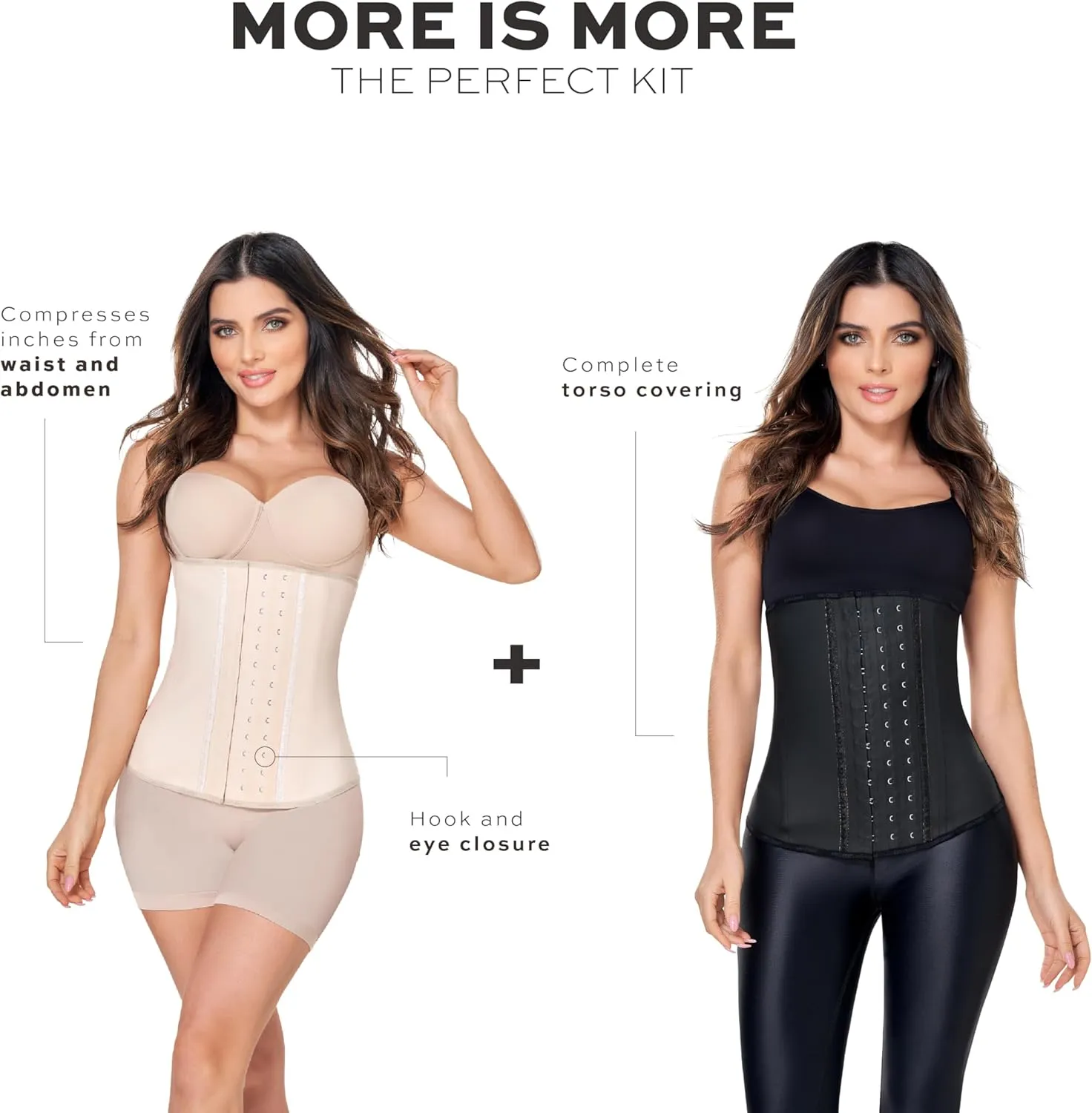 Ann Chery 2021 Latex Waist Trainer for Women | Colombian 3-Hook Waist Cincher | Body Shaper 2-Pack Set for Daily & Sport Use