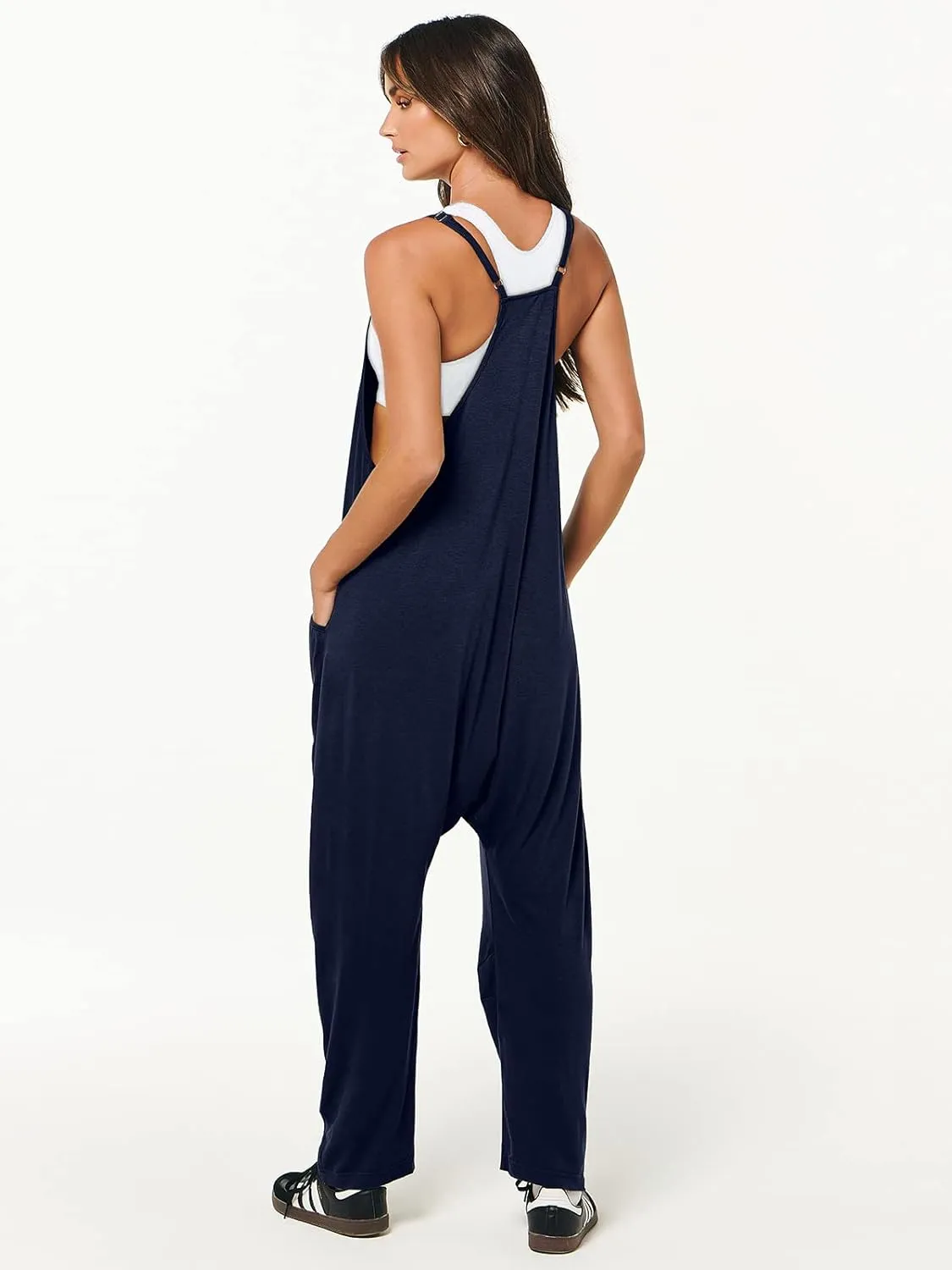 ANRABESS Jumpsuits for Women Casual Summer Overalls Sleeveless Spaghetti Strap Romper Jumpers Trendy Beach Vacation Outfits