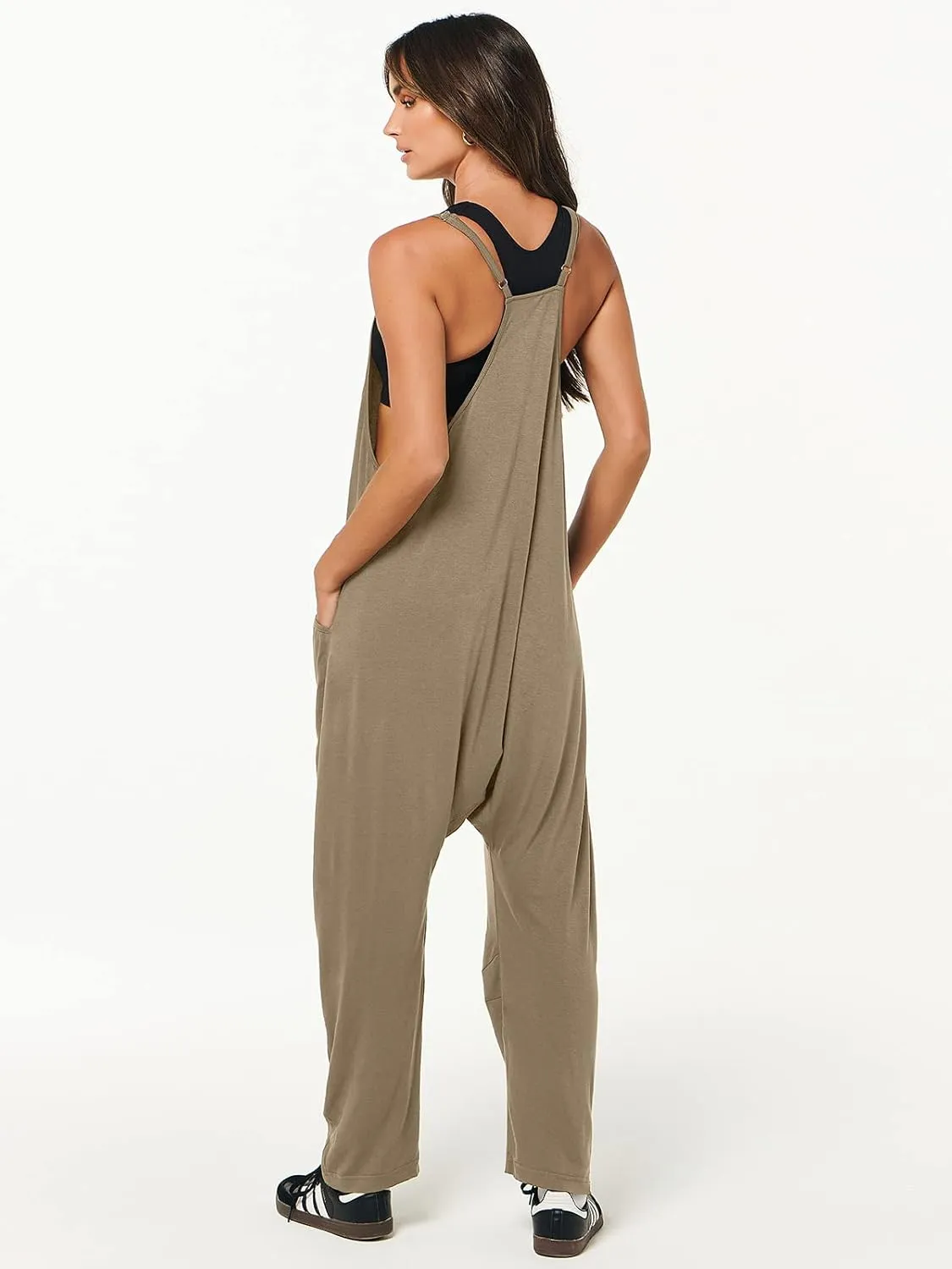 ANRABESS Jumpsuits for Women Casual Summer Overalls Sleeveless Spaghetti Strap Romper Jumpers Trendy Beach Vacation Outfits