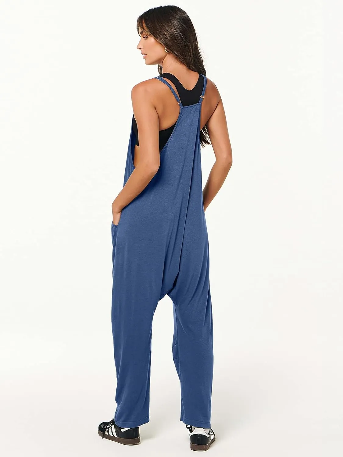 ANRABESS Jumpsuits for Women Casual Summer Overalls Sleeveless Spaghetti Strap Romper Jumpers Trendy Beach Vacation Outfits