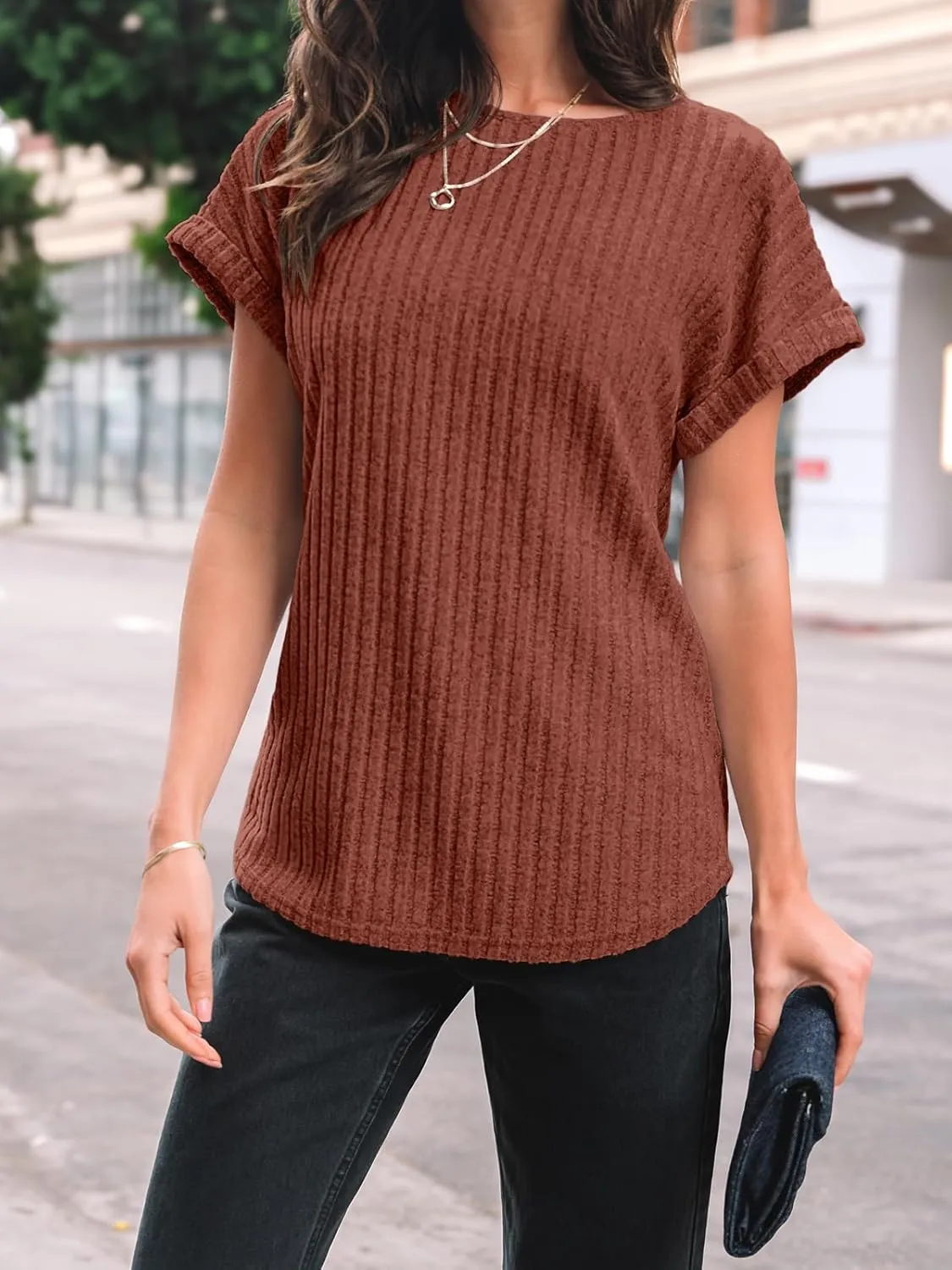 AUTOMET Women Shirts Summer Sweaters Regular Fit Short Sleeve Tunic Tops 2025 Dressy Casual Business Blouses