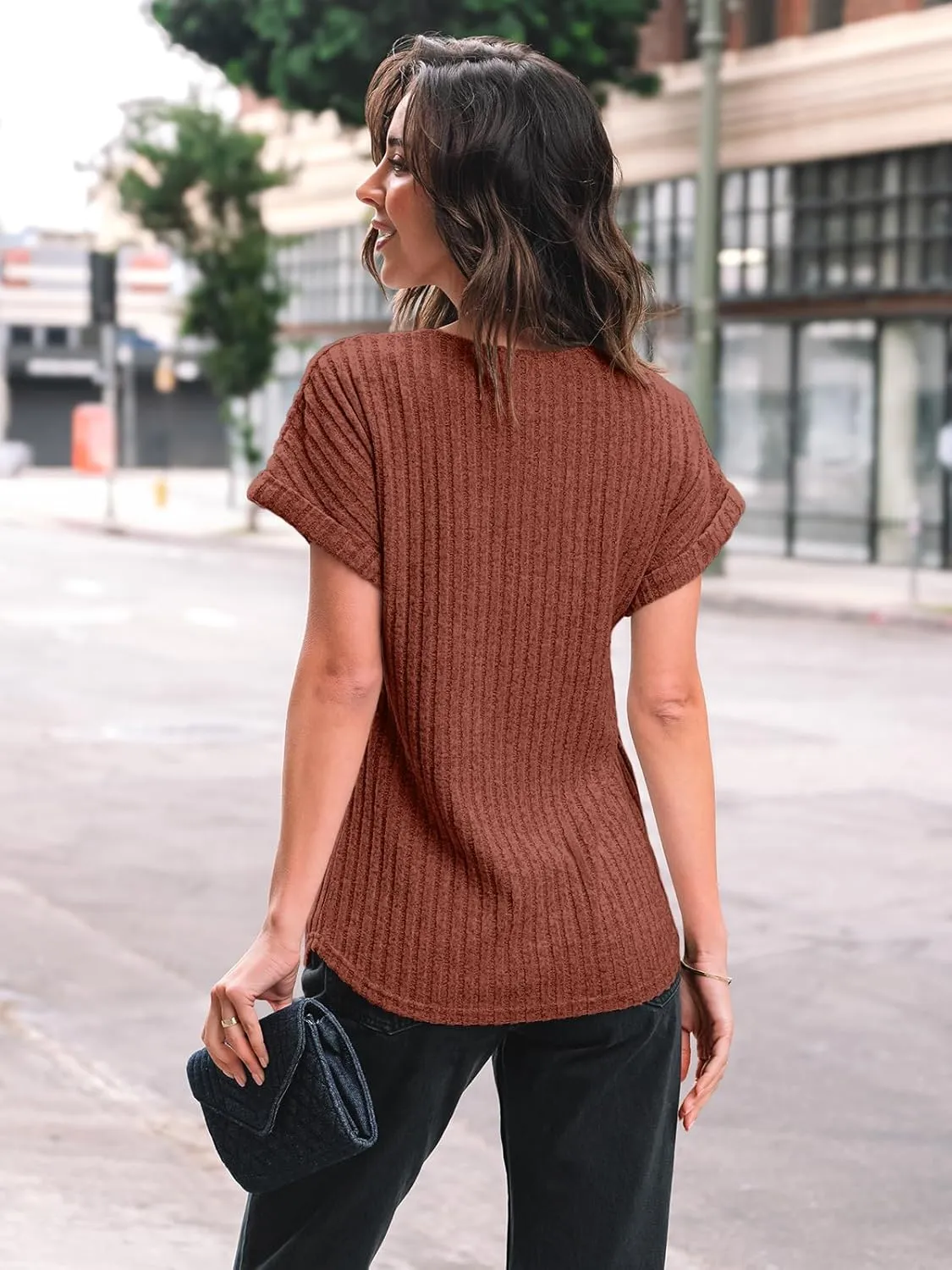 AUTOMET Women Shirts Summer Sweaters Regular Fit Short Sleeve Tunic Tops 2025 Dressy Casual Business Blouses