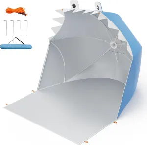 Baby Beach Tent, Pop Up Portable Sun Shade Tent, Lightweight Waterproof UV Protection Beach Sun Shelter with Storage Bag for Baby Beaches, Yard, Picnic, Garden(Shark-Blue)