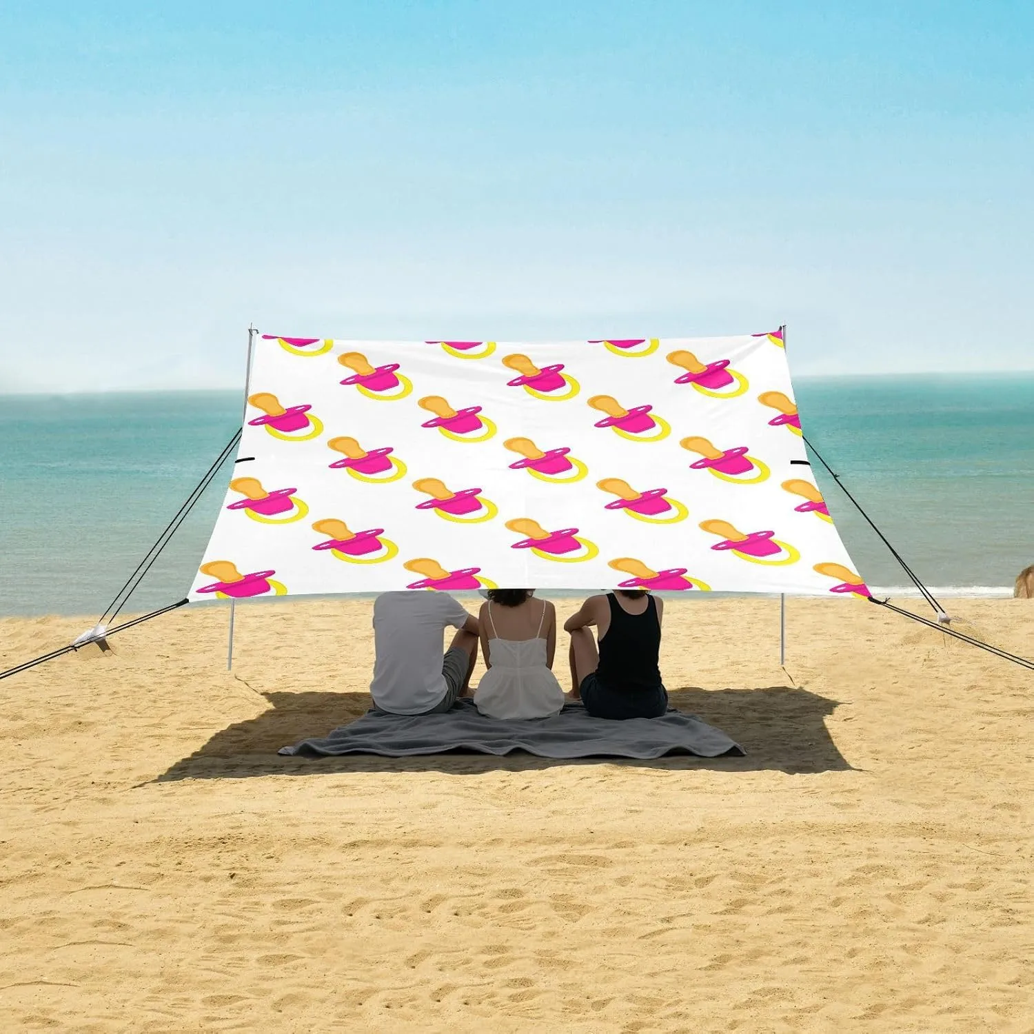 Baby Nipples Pacifier Beach Camping Tent Sun Shelter for Whole Family, Beach Shade Canopy with UPF50  UV Protection,Easy Set Up and Carry,Outdoor Shade for Trips, Fishing, Backyard Fun Picnics