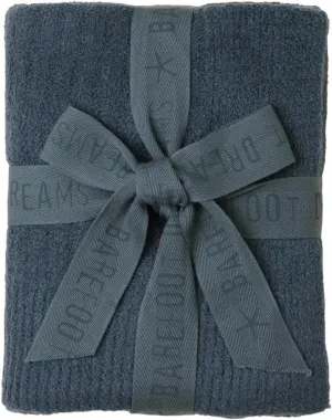 Barefoot Dreams CozyChic Lite Ribbed Baby Blanket, Smokey Blue 30"x40"