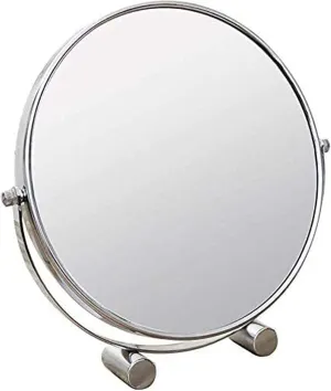 Bathroom Mirror Small Mirror Makeup Vanity Mirror, Desktop Two- Sided Beauty Mirror 3X Magnification Cosmetic Mirror 360° Swivel Bathroom Mirror Portable Makeup Mirror