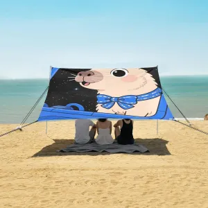 Beach Shade Tent with UPF50  UV Protection,Capybara Cartoon Style Lightweight Camping Sun Shelter for Outdoor,Camping Trips, Fishing, Backyard,Picnics,Easy Set Up and Carry 9x10.5 FT