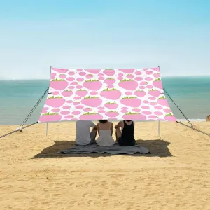 Beach Shade Tent with UPF50  UV Protection,Pink Strawberry Cute Lightweight Camping Sun Shelter for Outdoor,Camping Trips, Fishing, Backyard,Picnics,Easy Set Up and Carry 9x10.5 FT