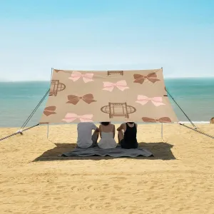 Beach Shade Tent with UPF50  UV Protection,Retro Bows Chinese Lantern Lightweight Camping Sun Shelter for Outdoor,Camping Trips, Fishing, Backyard,Picnics,Easy Set Up and Carry 9x10.5 FT
