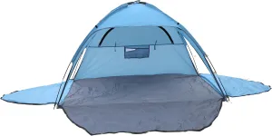Beach Tent Sun Shade Shelter for 2-4 Person with UPF 50  3 Expandable Ventilation Windows, Extended Floor Family Instant Beach Tent Easy Set Up Outdoor