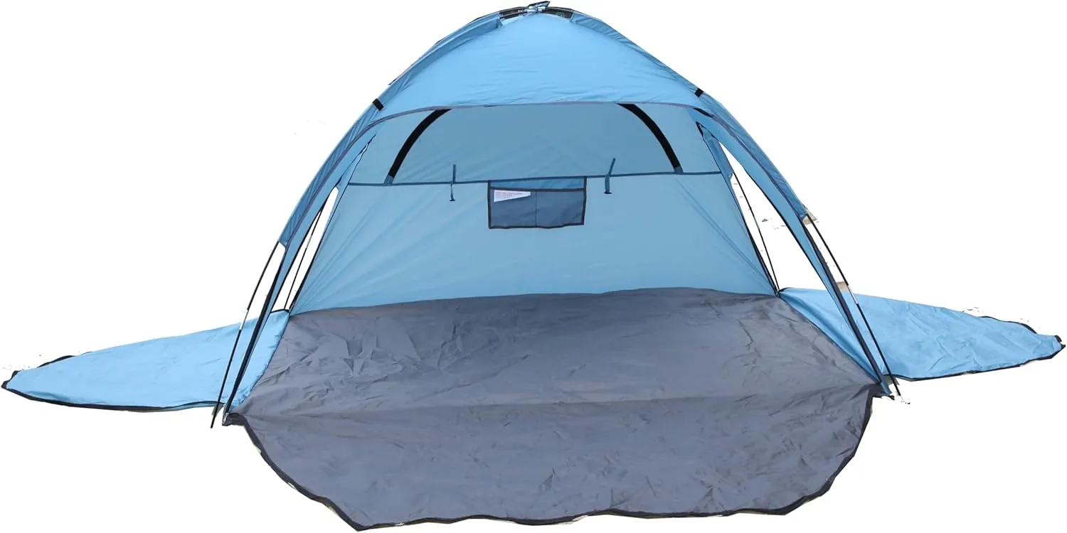Beach Tent Sun Shade Shelter for 2-4 Person with UPF 50  3 Expandable Ventilation Windows, Extended Floor Family Instant Beach Tent Easy Set Up Outdoor