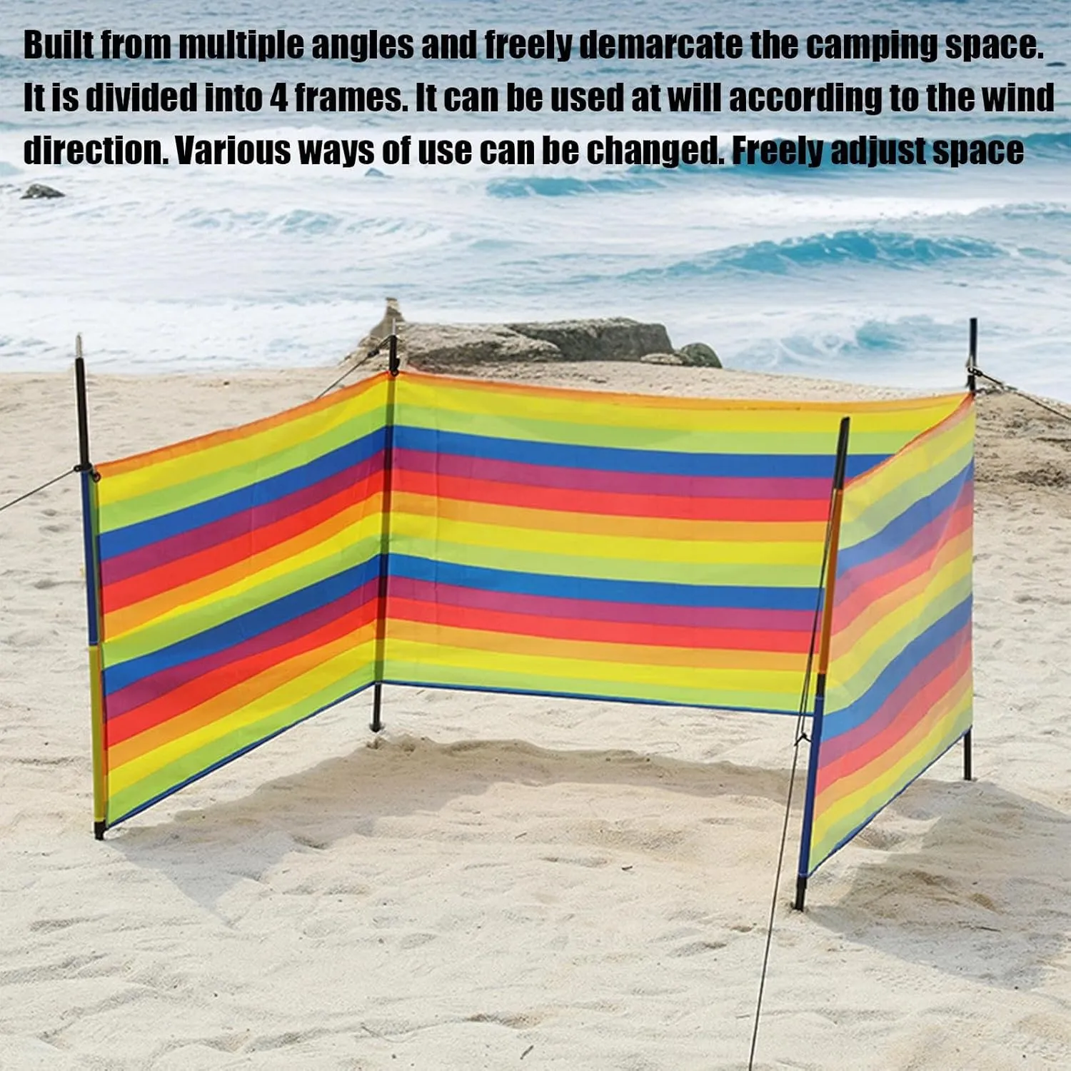 Beach Wind Screen | Privacy Screen and Beach Shade | Portable Waterproof Shade for Outdoor, Travel Gear for Holidays, and Garden Activities