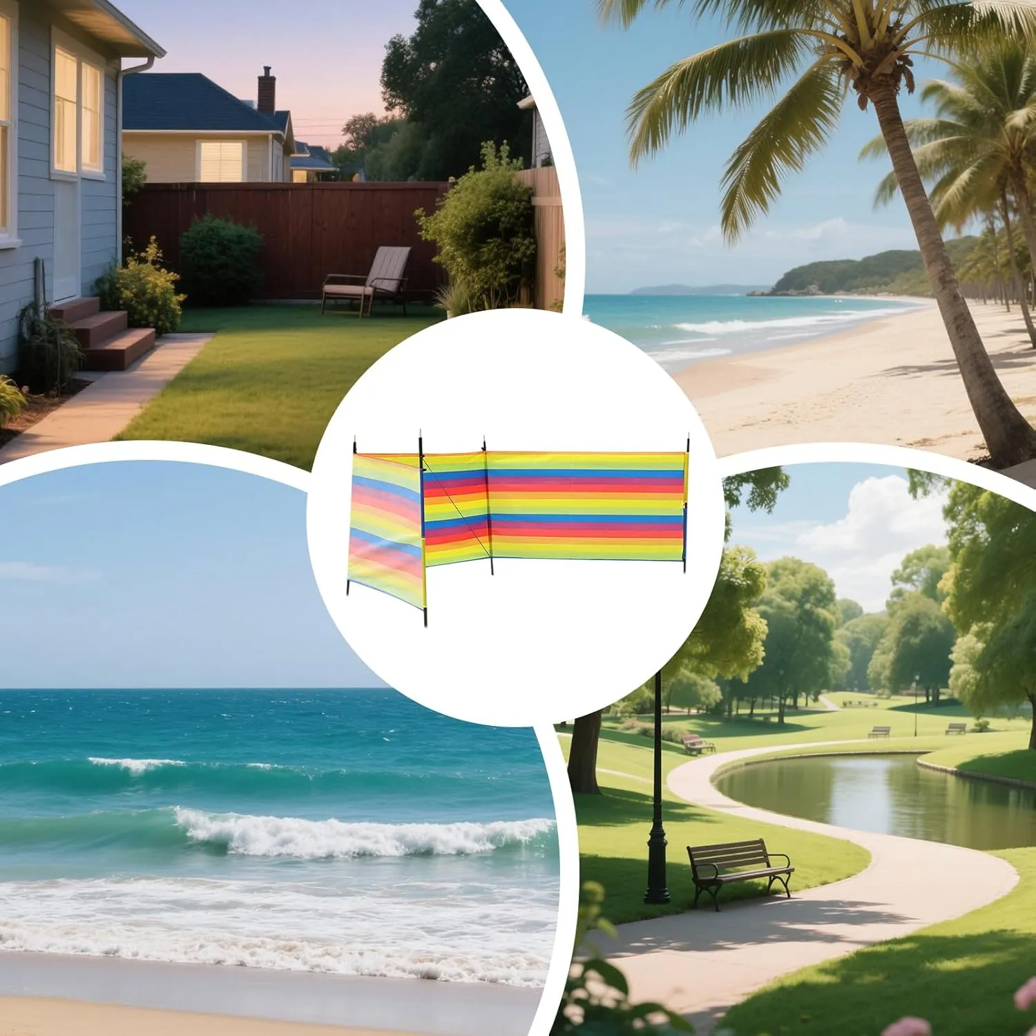 Beach Wind Screen | Privacy Screen and Beach Shade | Portable Waterproof Shade for Outdoor, Travel Gear for Holidays, and Garden Activities