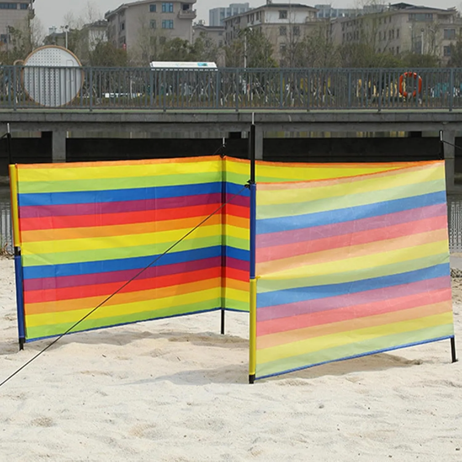 Beach Wind Screen | Privacy Screen and Beach Shade | Portable Waterproof Shade for Outdoor, Travel Gear for Holidays, and Garden Activities