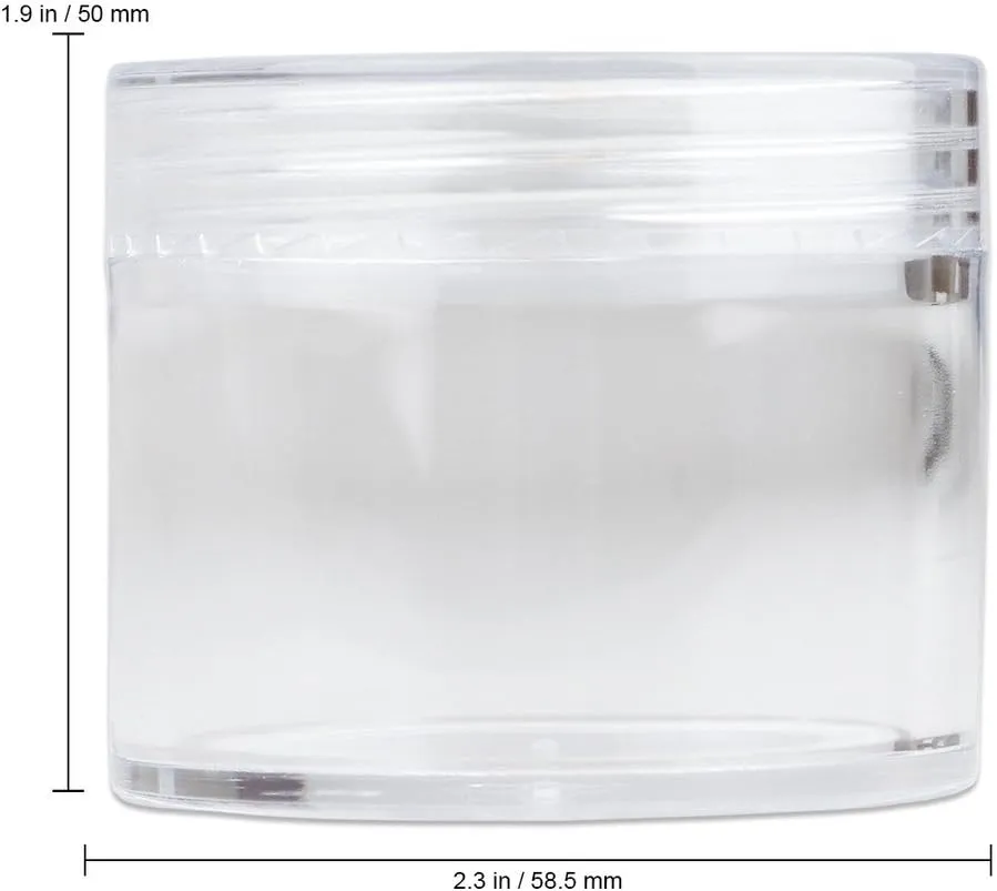 Beauticom® 2 oz./ 60 Grams/ 60 ML (Quantity: 36 Packs) Thick Wall Round Clear Plastic Jars Container with CLEAR Flat Top Lids for Cosmetic, Lip Balm, Lip Gloss, Creams, Lotions, Liquid