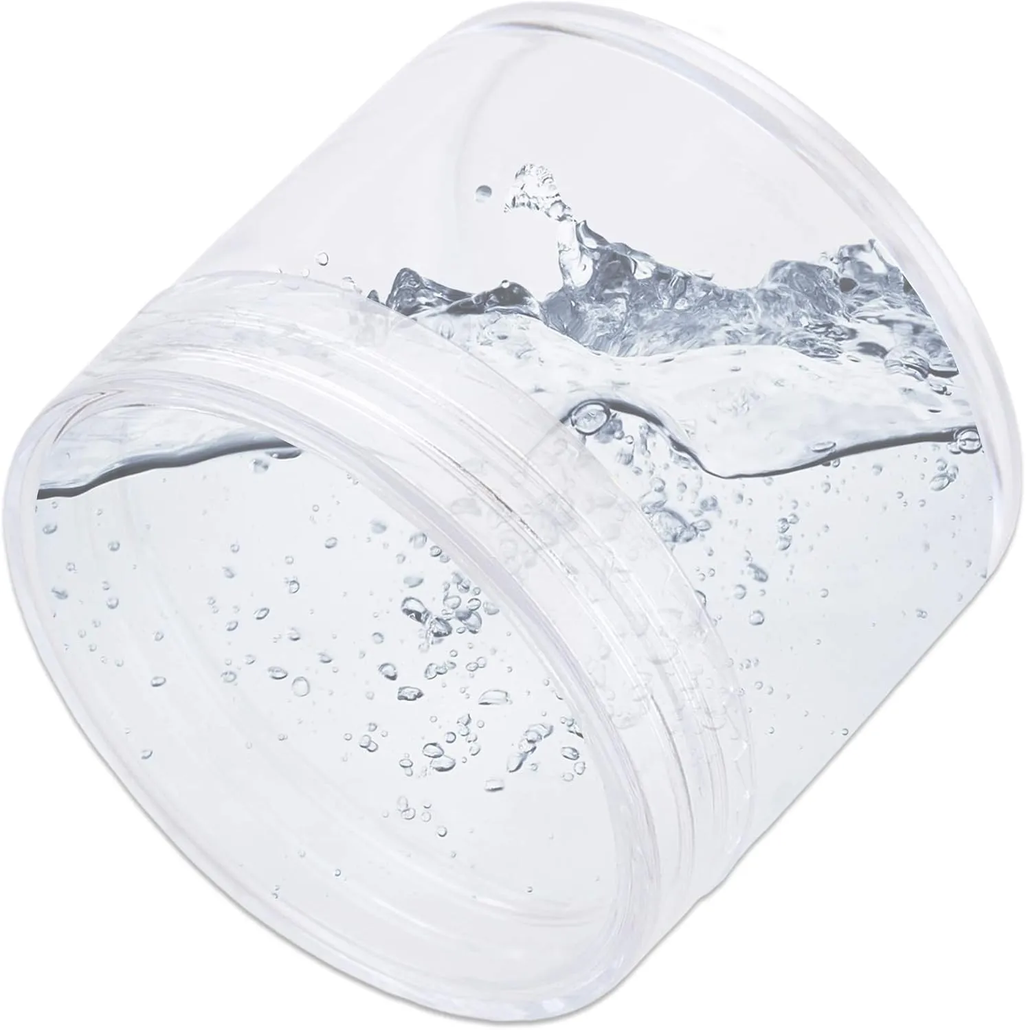 Beauticom® 2 oz./ 60 Grams/ 60 ML (Quantity: 36 Packs) Thick Wall Round Clear Plastic Jars Container with CLEAR Flat Top Lids for Cosmetic, Lip Balm, Lip Gloss, Creams, Lotions, Liquid