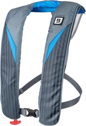 BLUESTORM Cirrus 26 Inflatable Life Jacket PFD for Adults (Coastal Blue) | US Coast Guard (USCG) Approved Automatic Self Inflating Life Vest Preserver with Manual Override…