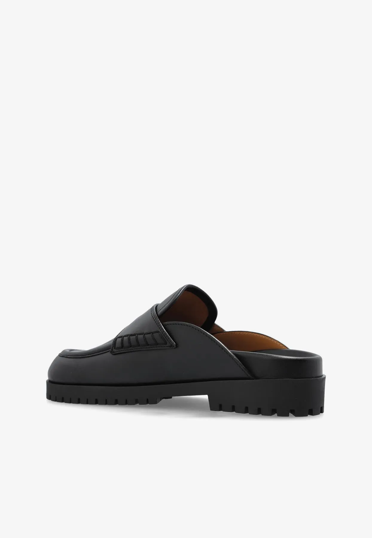 Bookish Logo Leather Flat Mules