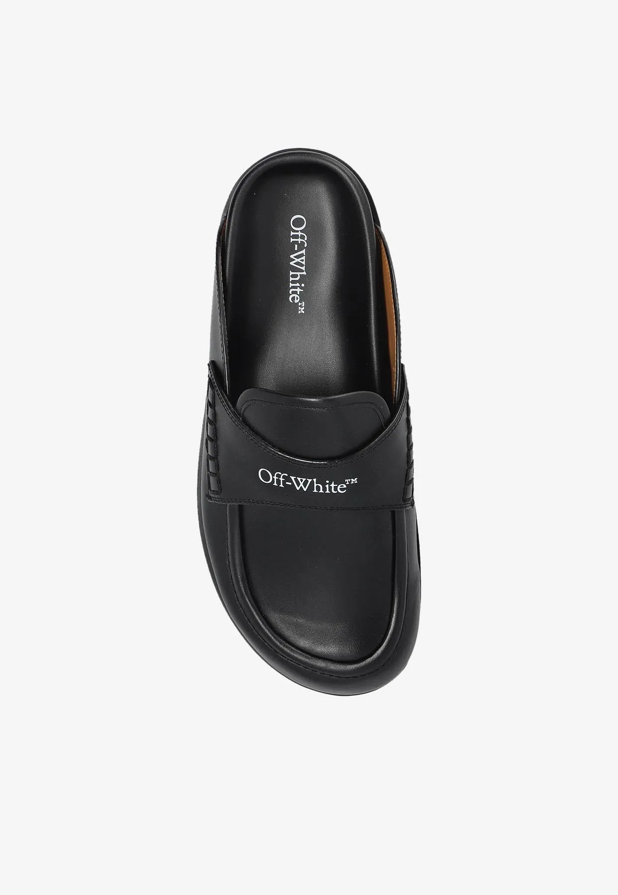 Bookish Logo Leather Flat Mules