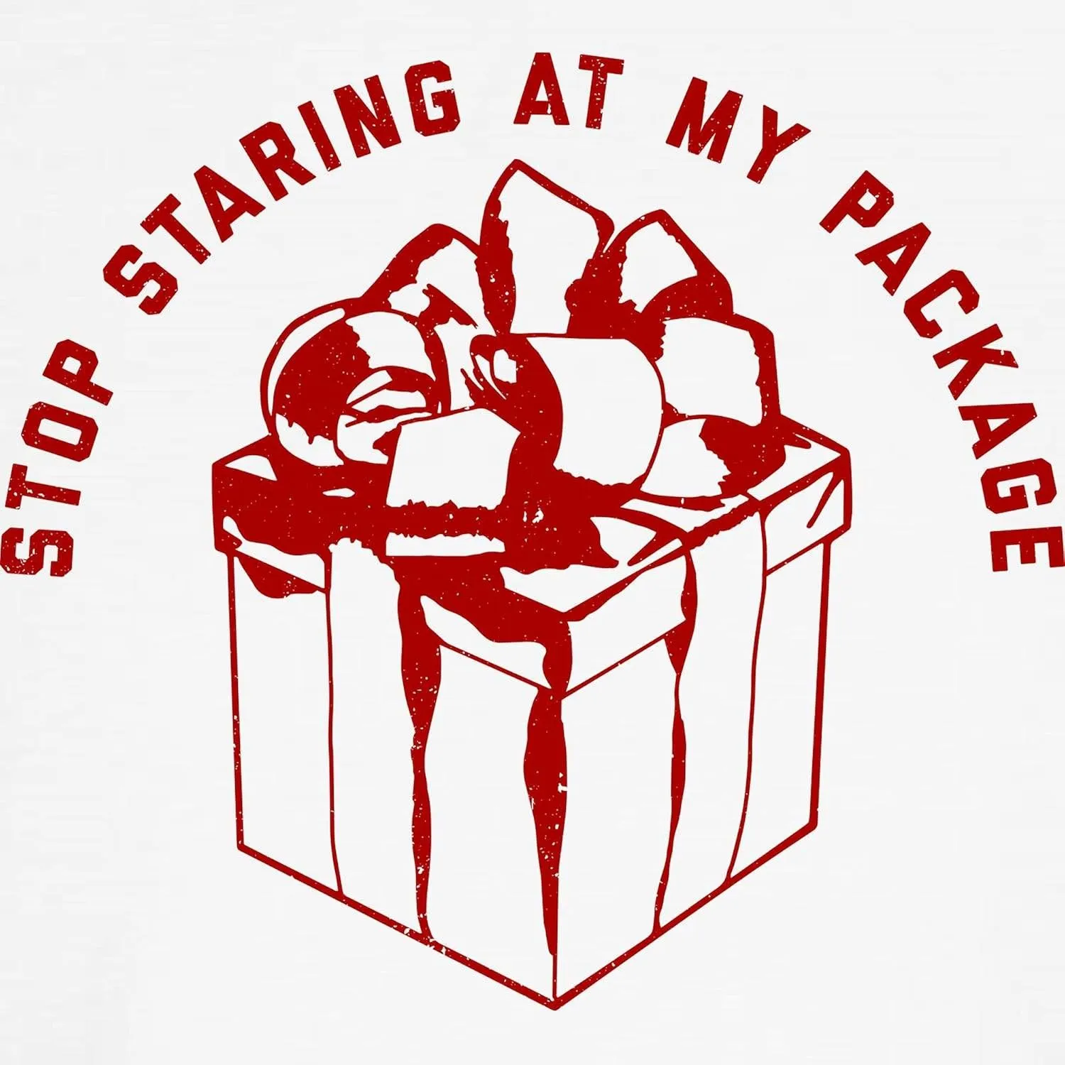 CafePress Stop Staring at My Package Dog T Shirt Dog T-Shirt, Pet Clothing, Funny Dog Costume