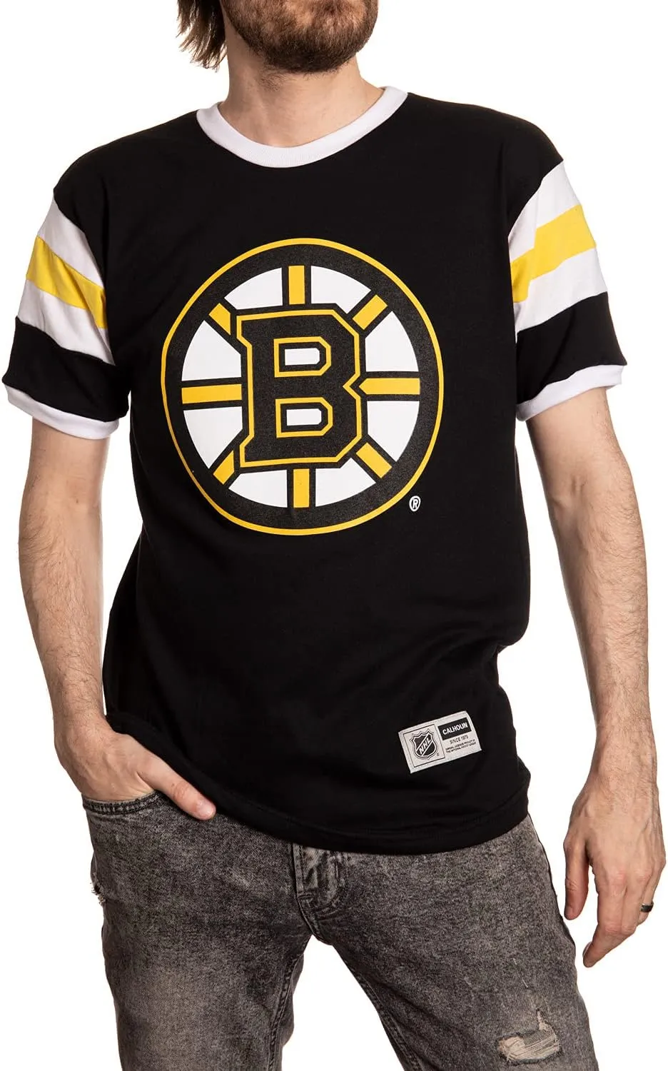 Calhoun NHL Surf & Skate Mens Shoulder Stripe Varsity Inset Sleeve Retro Style T-Shirt – The Coastal Collection